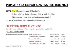 Připomínka splatnosti poplatku za odpad a za psa pro rok 2024 1